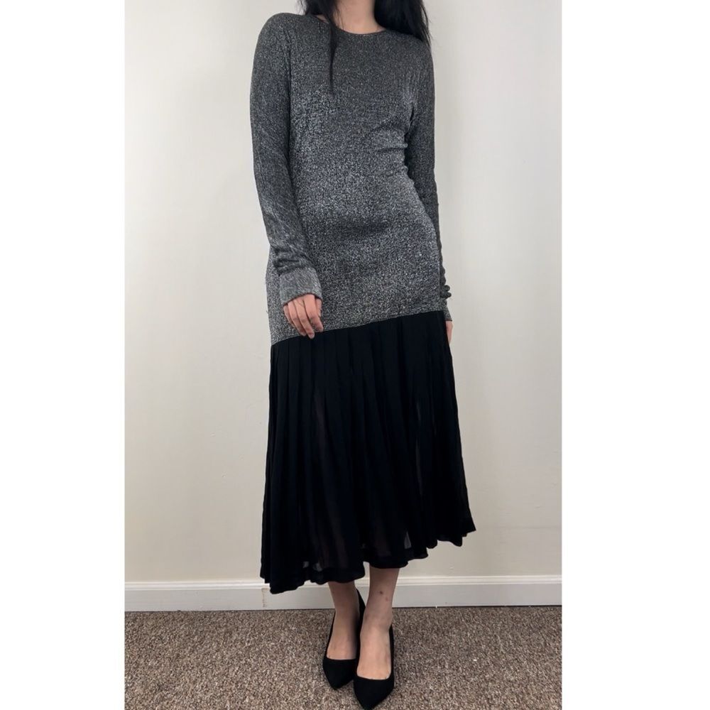 Vintage Silver and Black Glitter Dress
